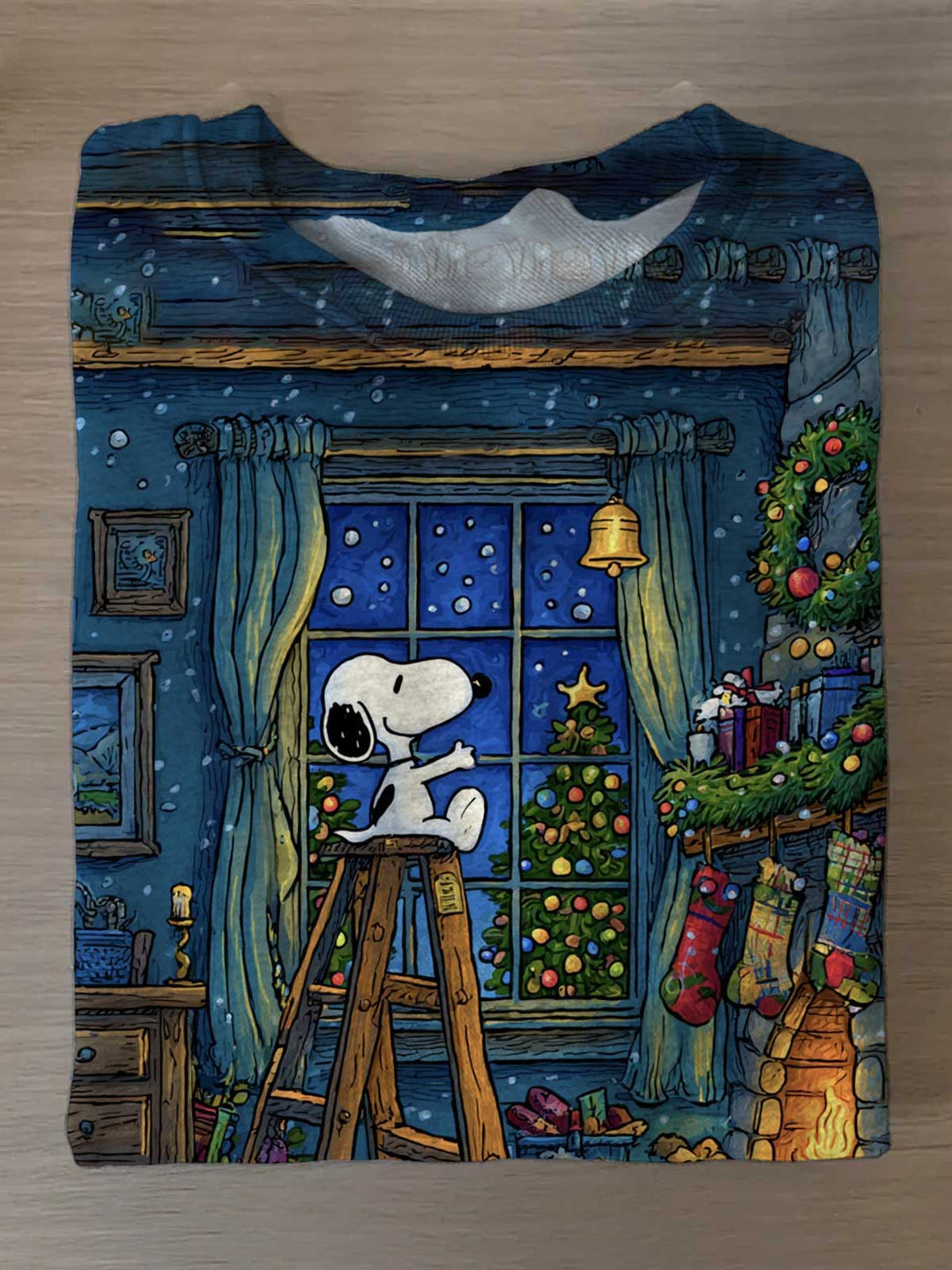 Christmas Snoopy Printed Long Sleeve Casual Top