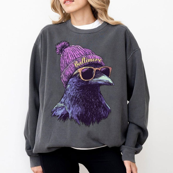 Baltimore Football Fan Printed Long Sleeve Casual Top