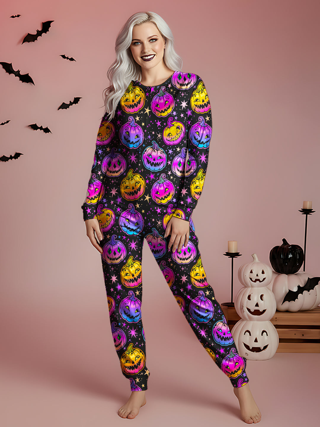 Halloween Pumpkin Invisible Zipper Romper