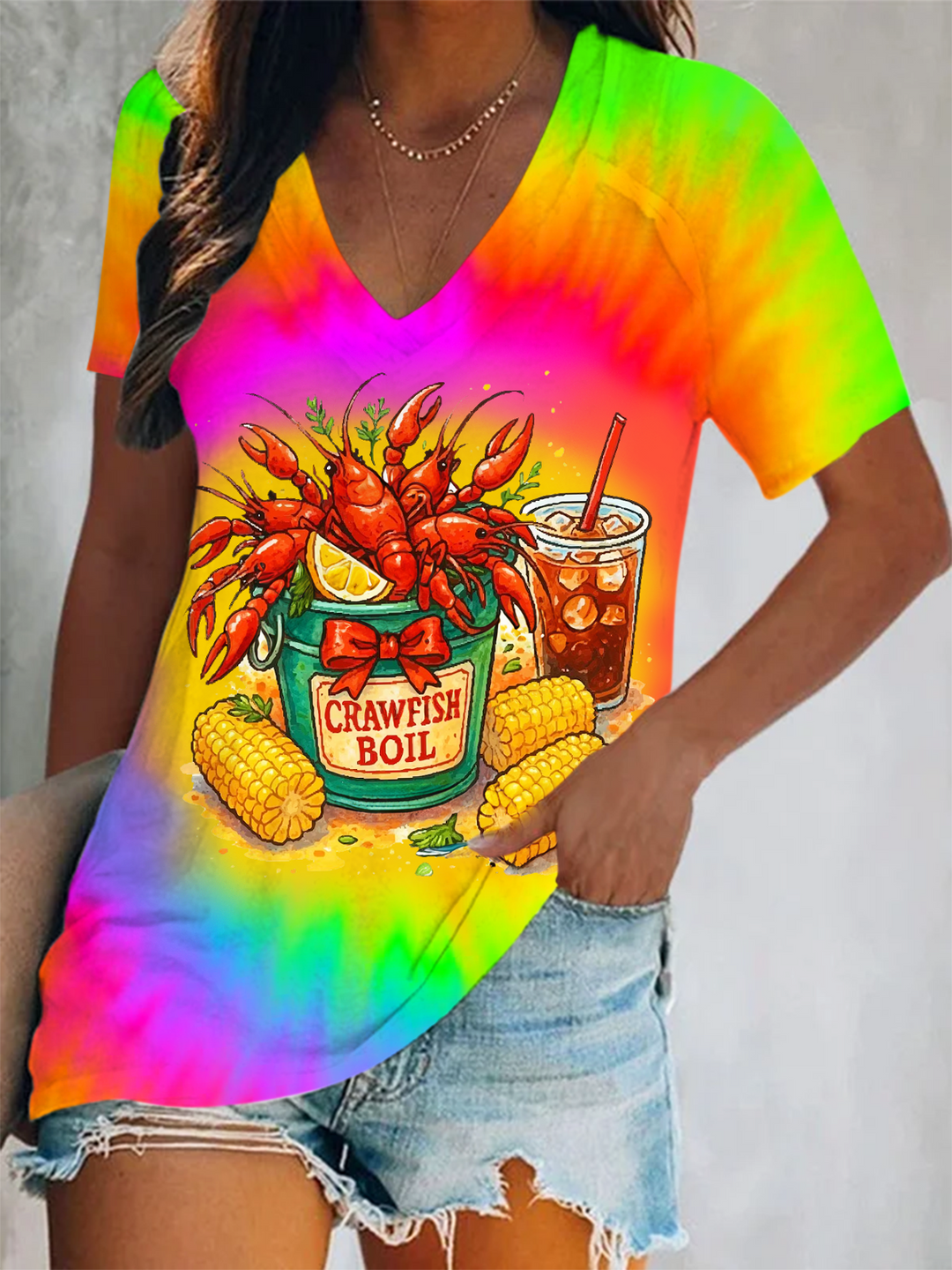 Crawfish Boil Party V-neck T-Shirt