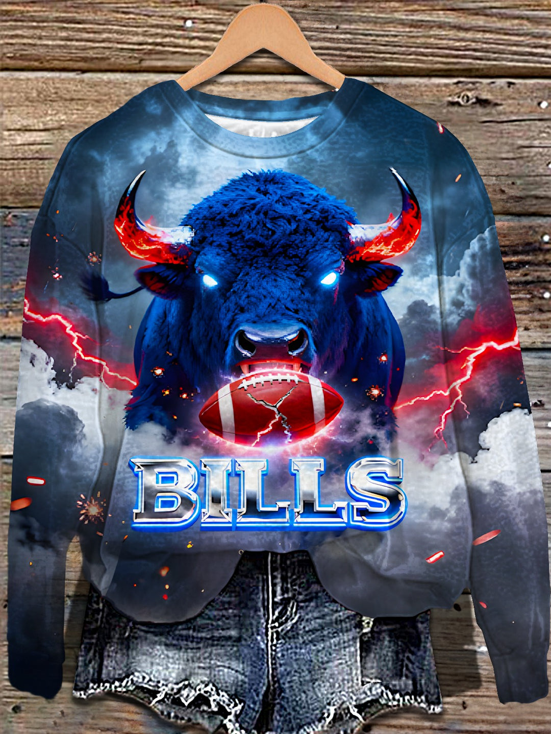 Buffalo Bills Football Printed Long Sleeve Casual Top