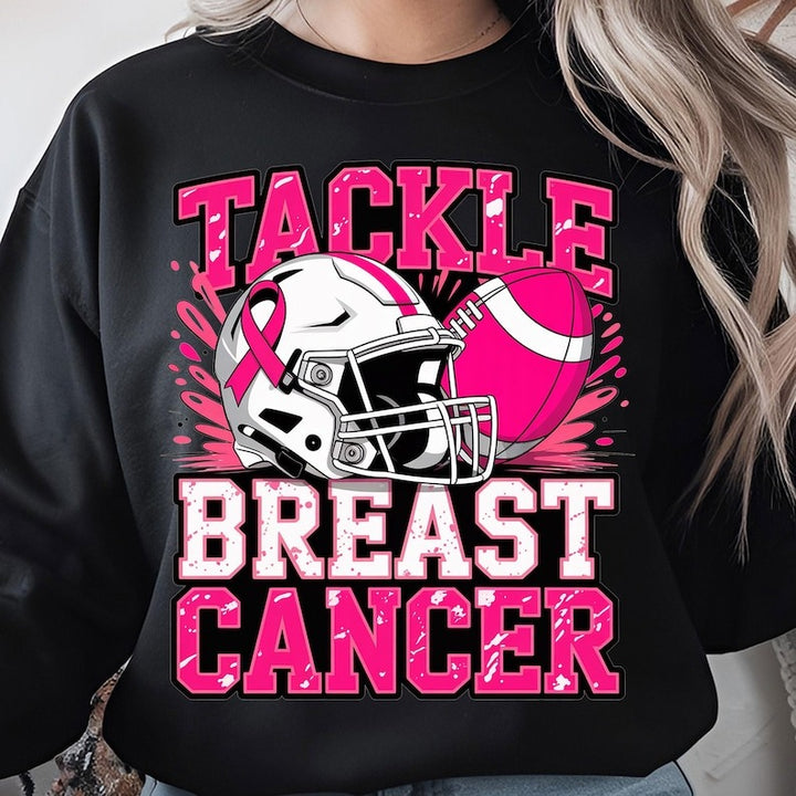 Tackle Breast Cancer Printed Long Sleeve Casual Top