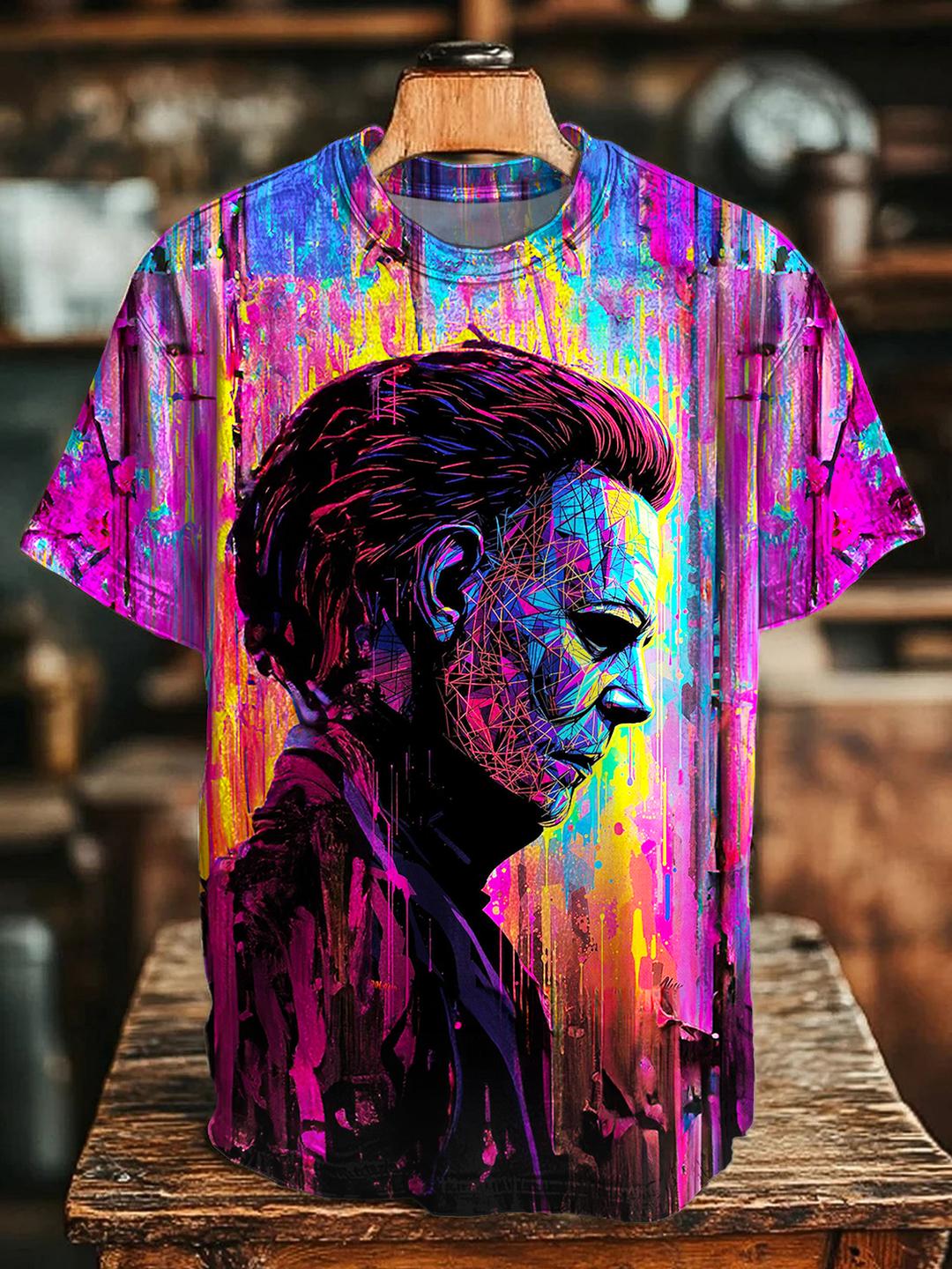Halloween Horror Character Print Crew Neck T-shirt