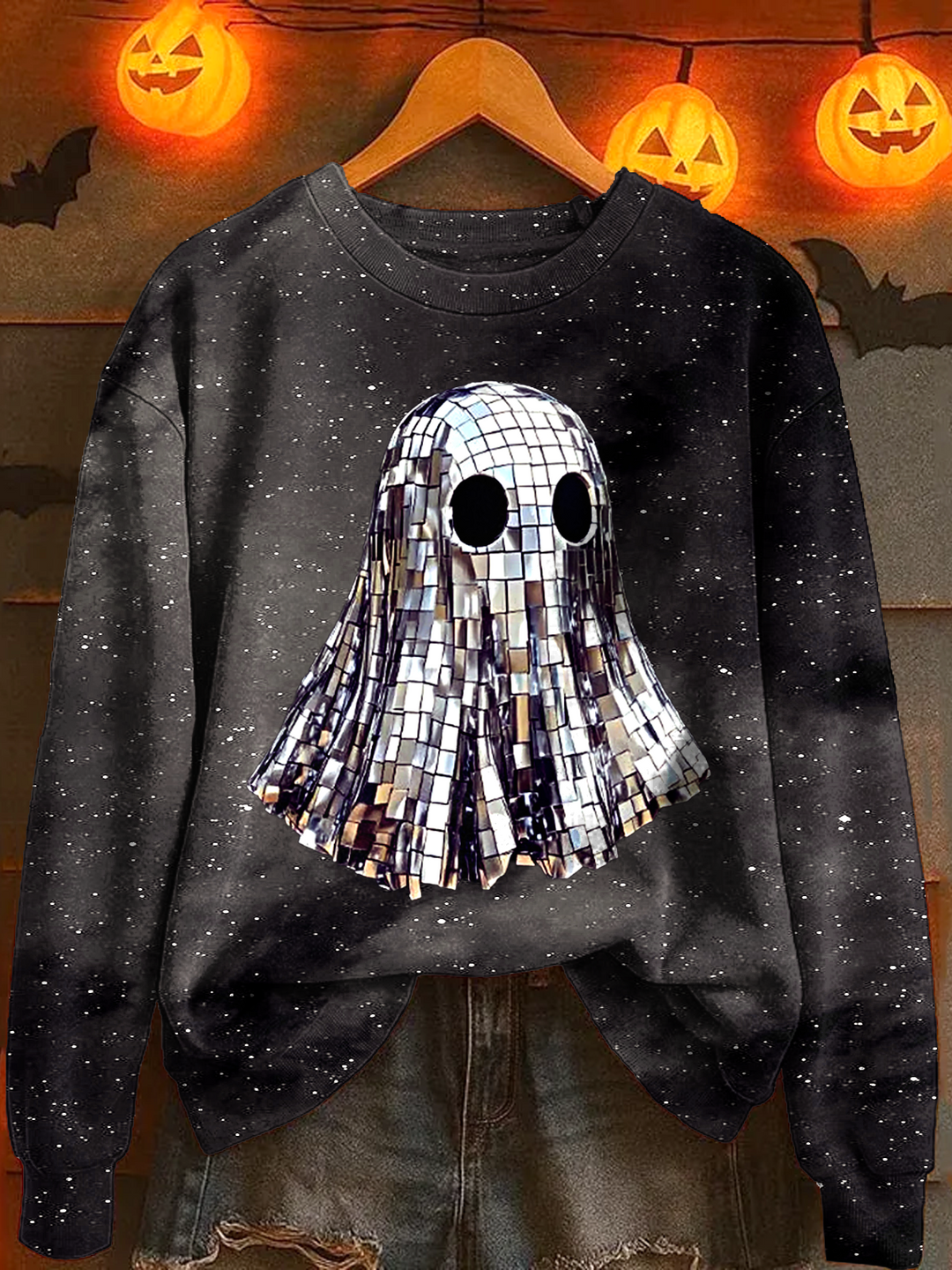 Halloween Ghost Printed Long Sleeve Casual Top