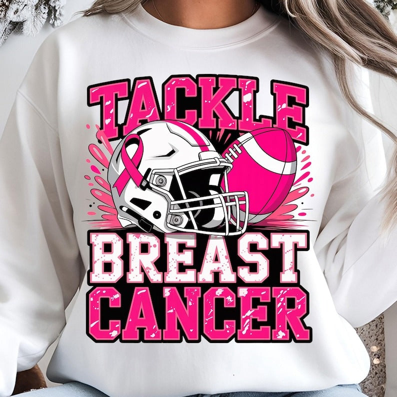 Tackle Breast Cancer Printed Long Sleeve Casual Top