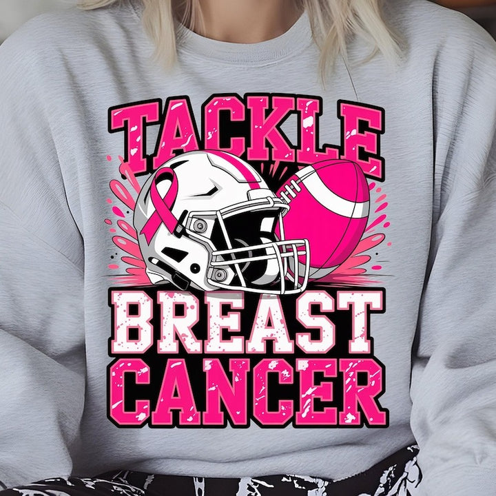 Tackle Breast Cancer Printed Long Sleeve Casual Top