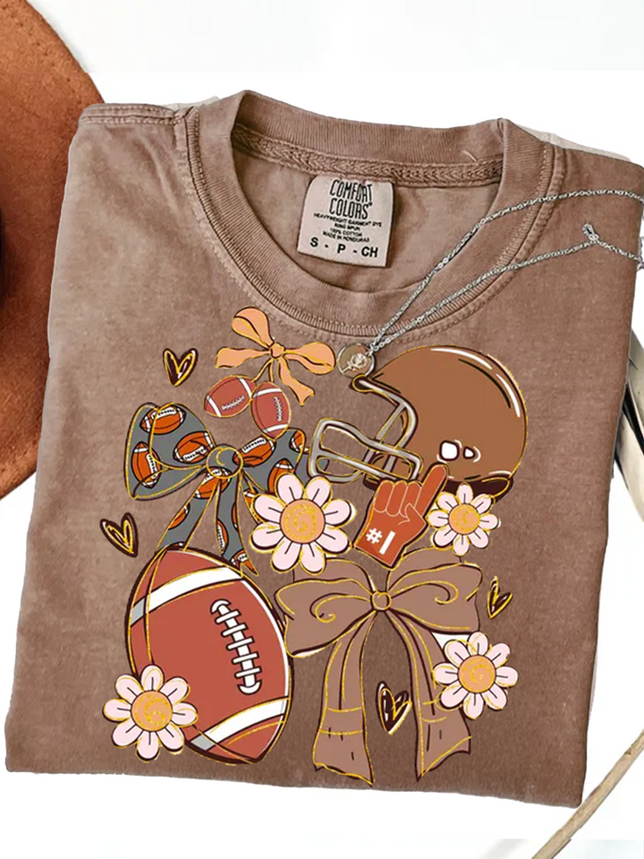 Game Day Football Coquette Retro T-shirt