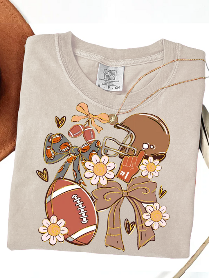 Game Day Football Coquette Retro T-shirt