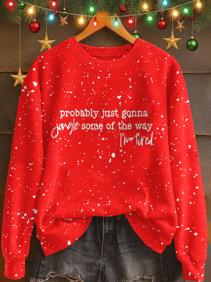 Funny Christmas Printed Long Sleeve Casual Top