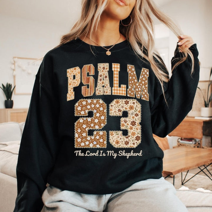Psalm 23 The Lord Is My Shepherd Printed Long Sleeve Casual Top