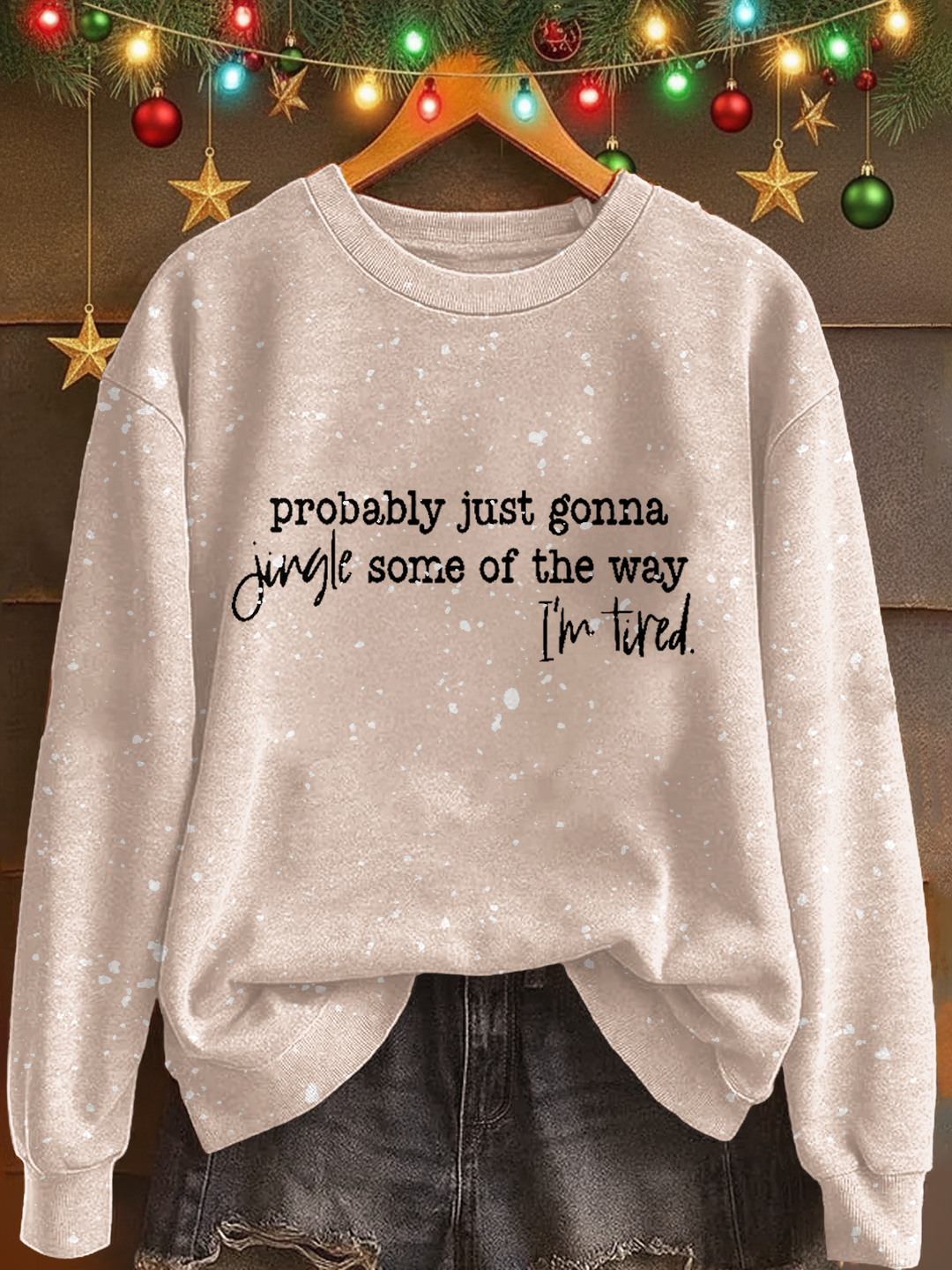 Funny Christmas Printed Long Sleeve Casual Top