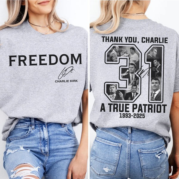 Charlie Kirk Freedom Crew Neck T-shirt