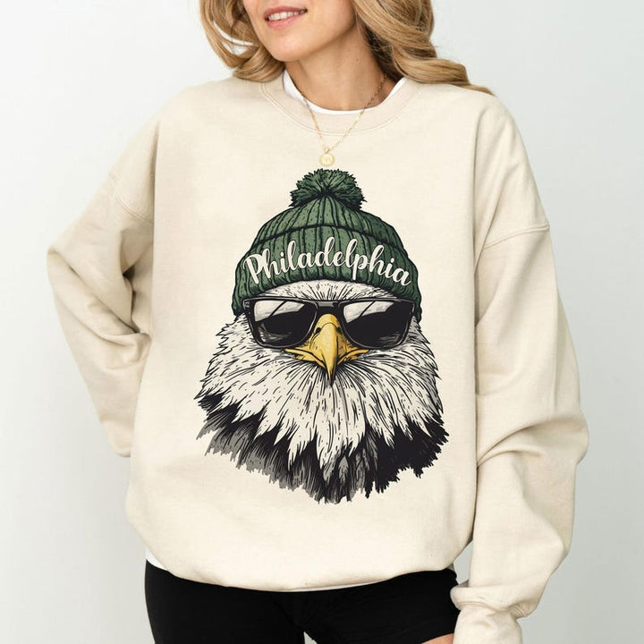 Philadelphia Football Printed Long Sleeve Casual Top