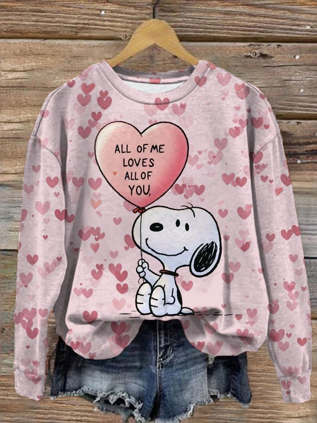 All Of Me Loves All Of You Printed Long Sleeve Casual Top