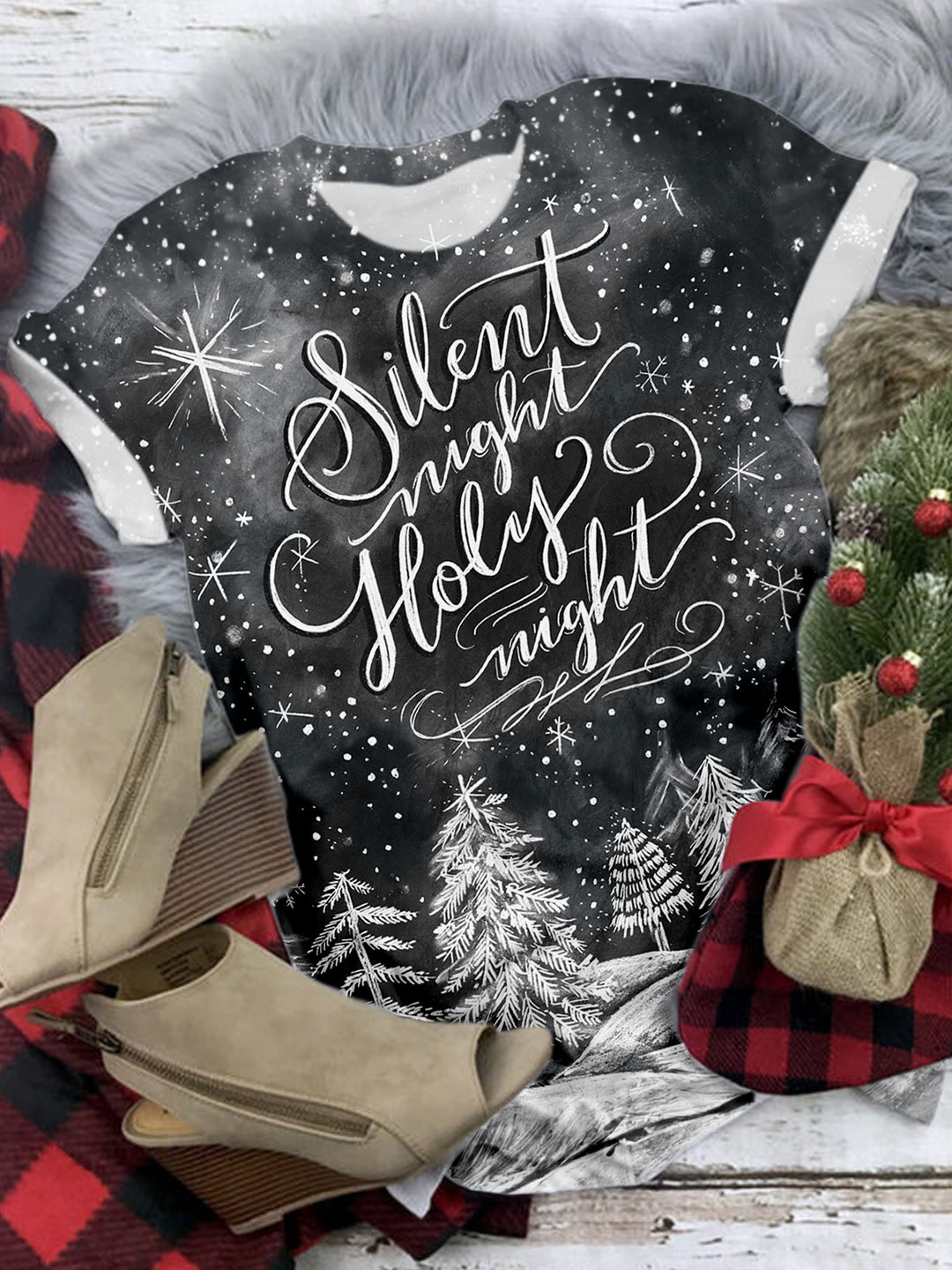 Silent Night Crew Neck T-shirt