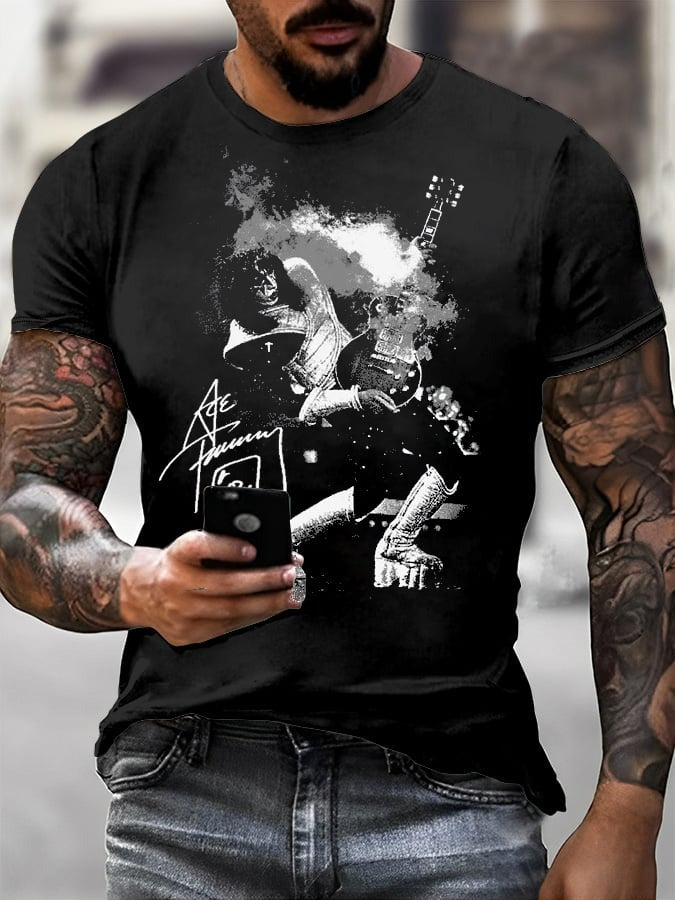In Memory of Ace Frehley Round Neck Men's T-shirt