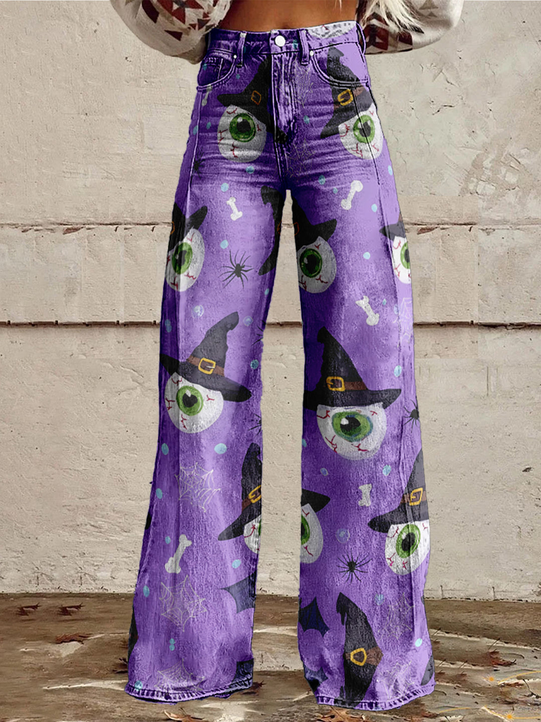 Women's  Hallloween Cotton Flared Jeans Pants