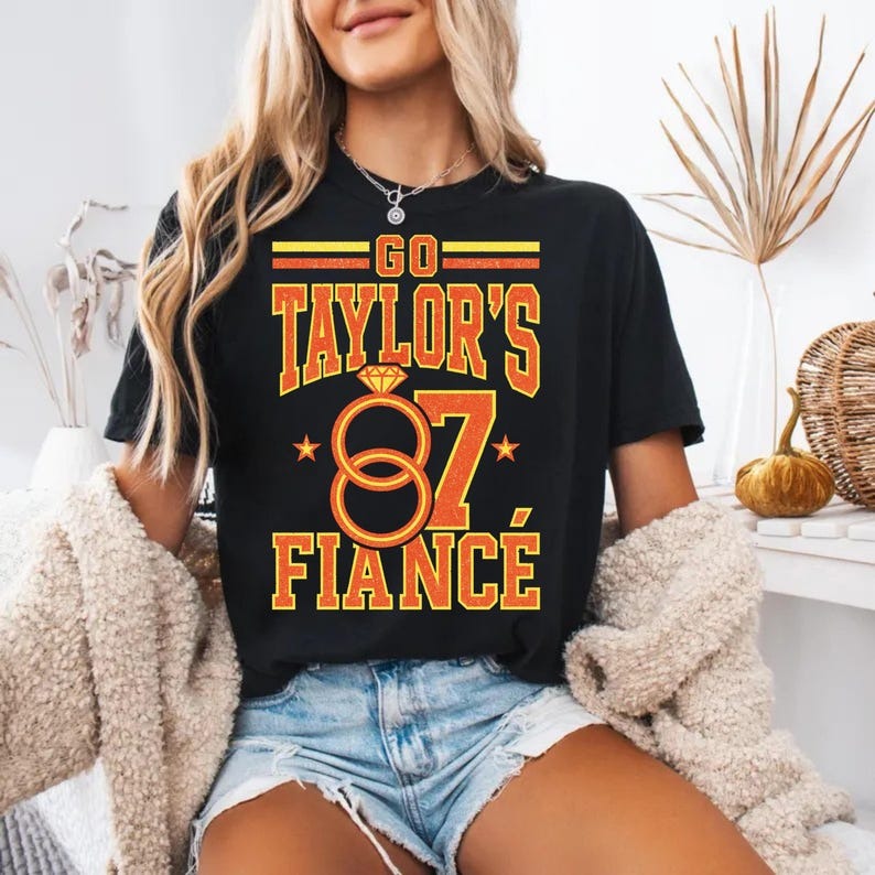 Go Taylor's Fiancé Football Crew Neck T-shirt