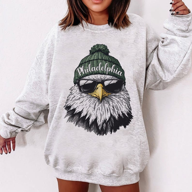 Philadelphia Football Printed Long Sleeve Casual Top