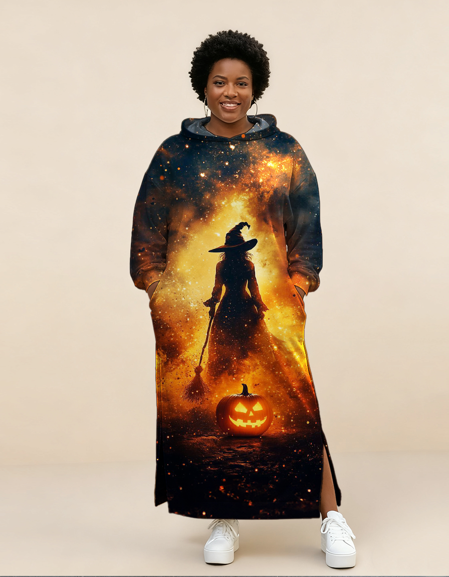 Vintage Witch Art Print Hooded Dress