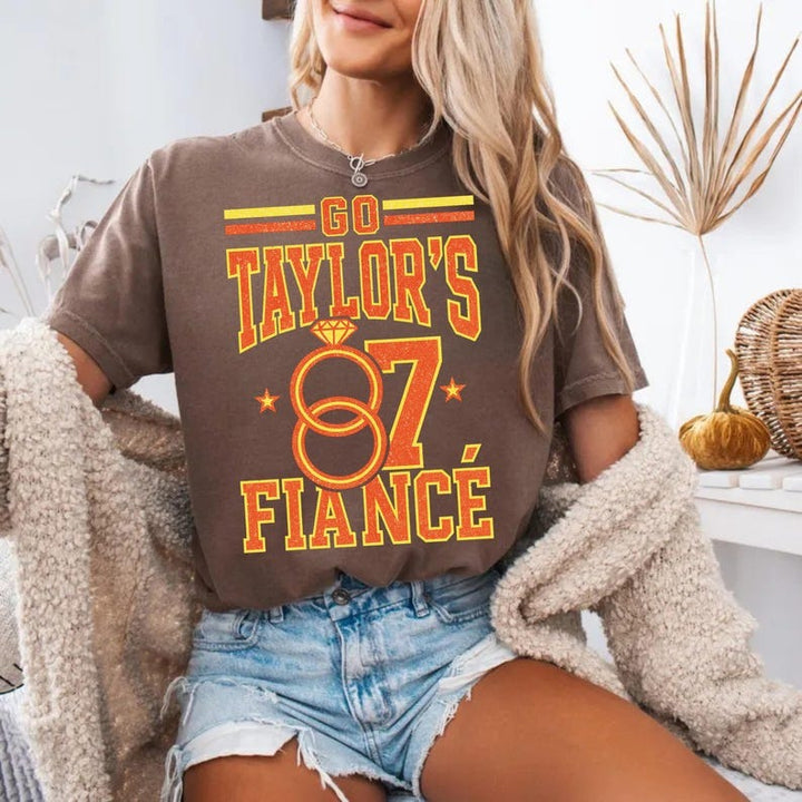 Go Taylor's Fiancé Football Crew Neck T-shirt
