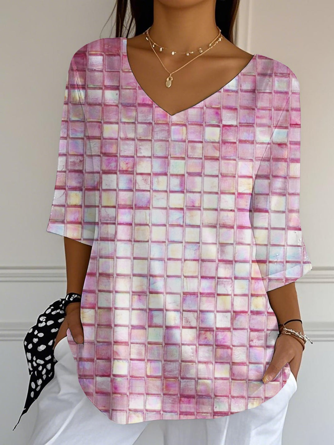 In October We Wear Pink For Breast Cancer Awareness Ladies Loose Short Sleeve T-shirt