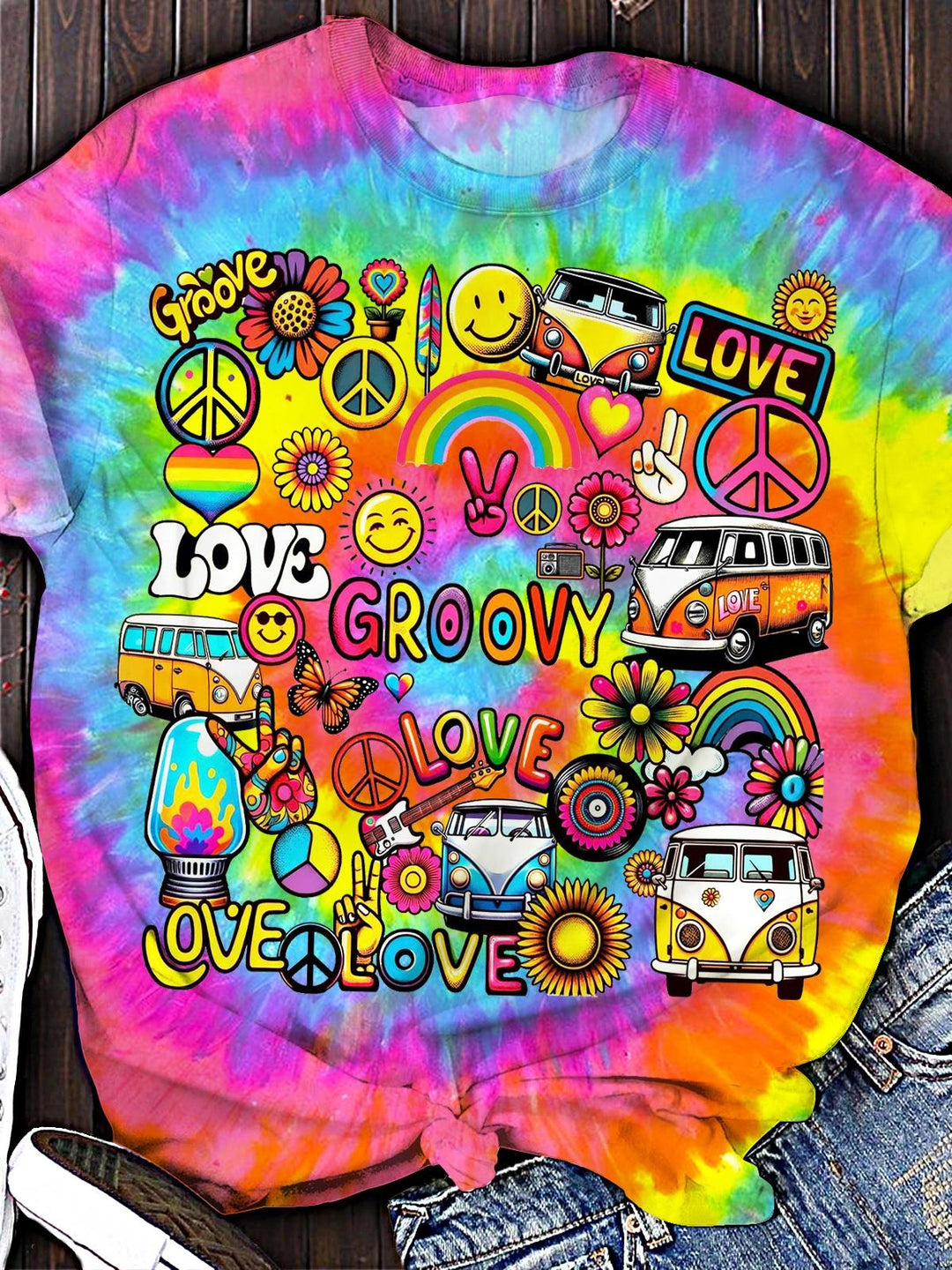 Hippie Printed Crew Neck T-shirt