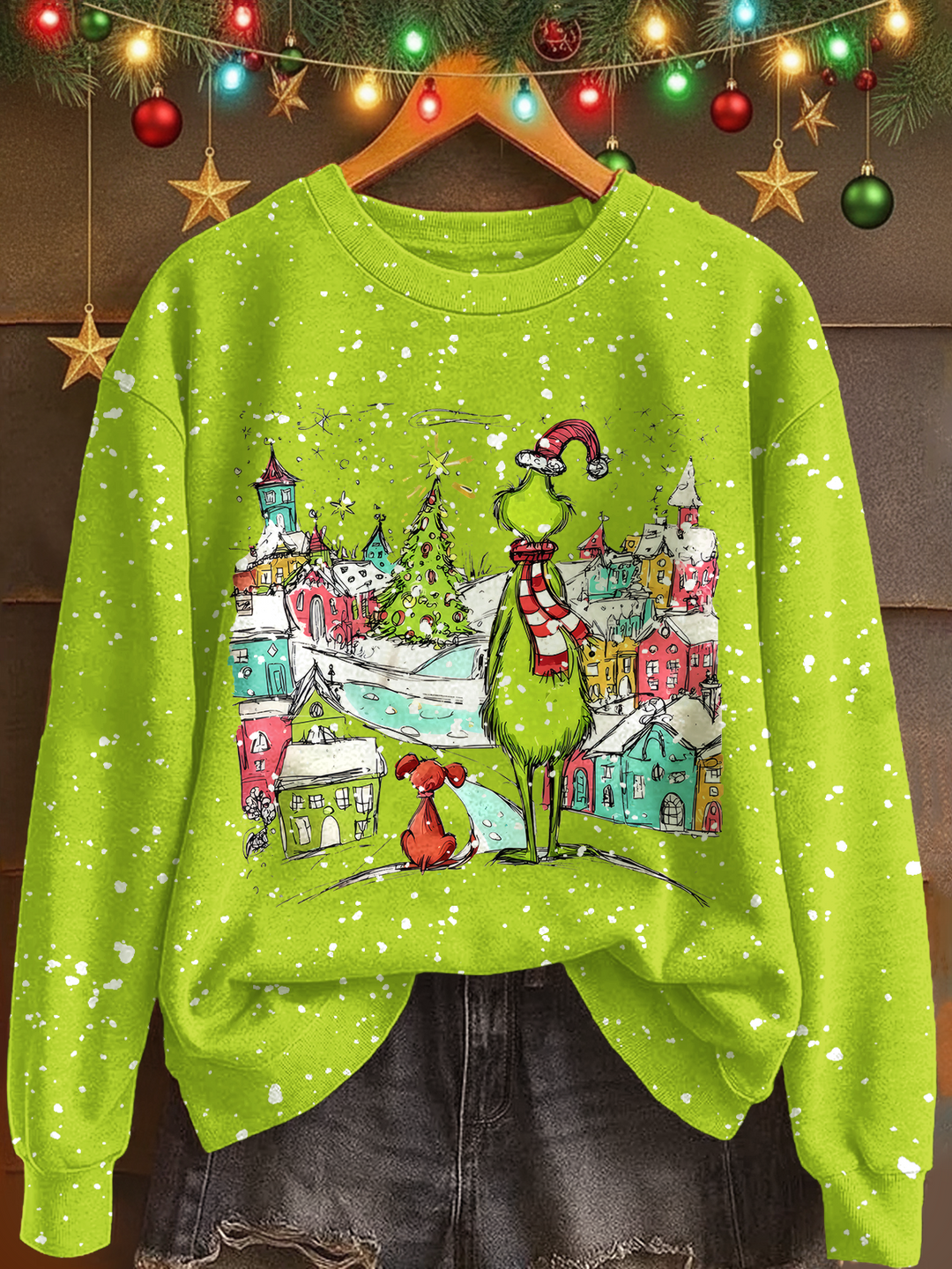 Funny Christmas Printed Long Sleeve Casual Top