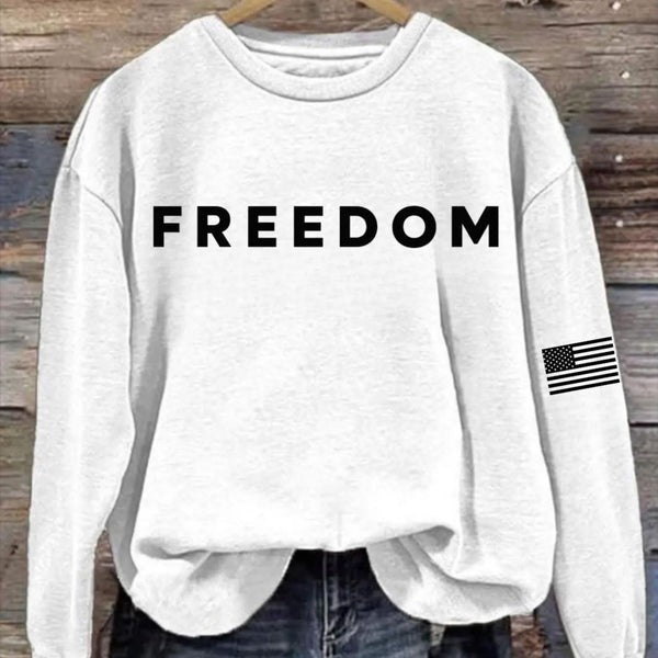 Charlie Kirk Freedom Printed Long Sleeve Casual Top