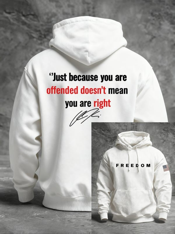 Unisex Charlie Kirk Freedom Long Sleeve Hooded Pocket Sweatshirt
