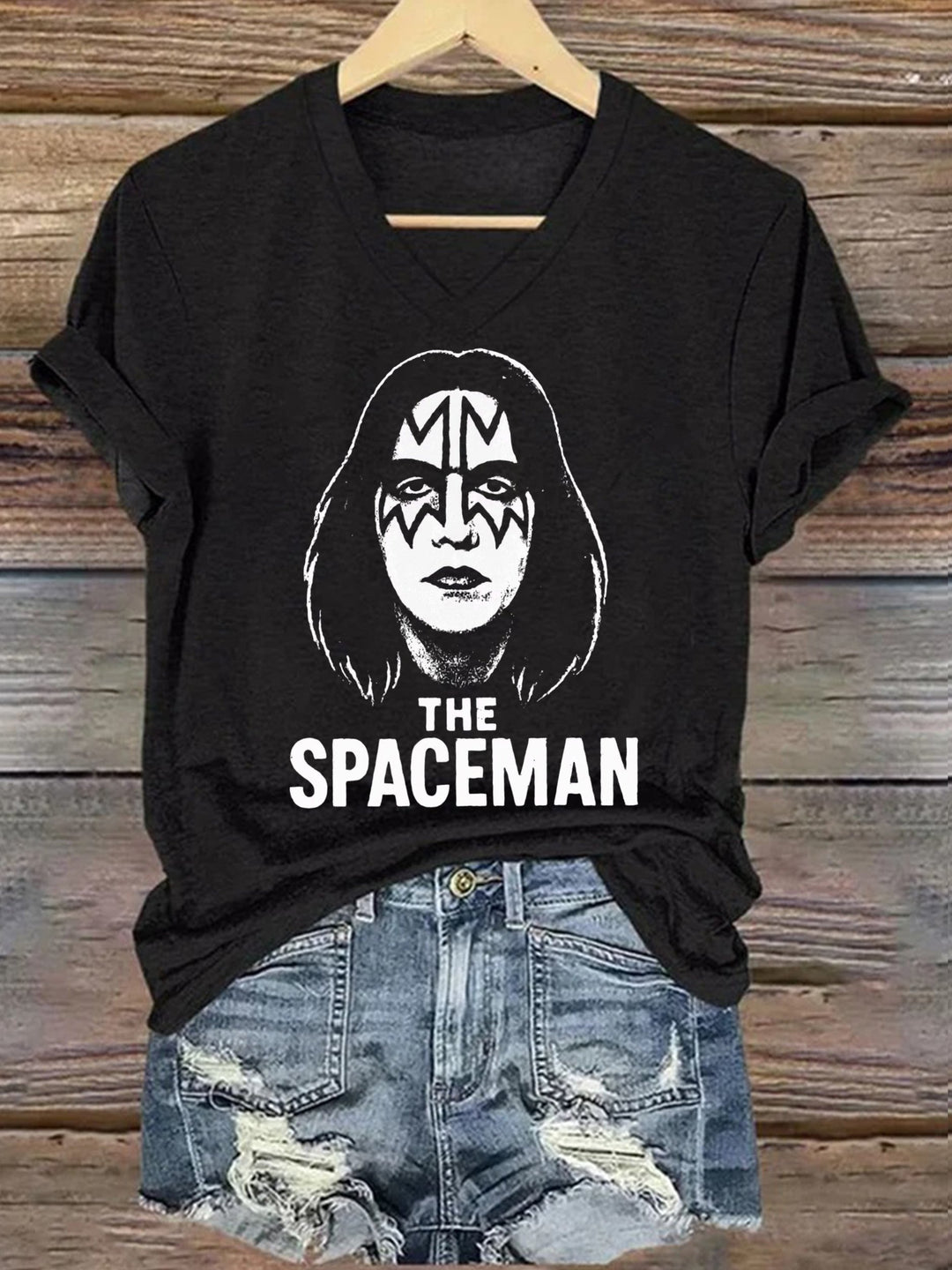 Ace Frehley Rock Legend Memorial  V-neck T-Shirt