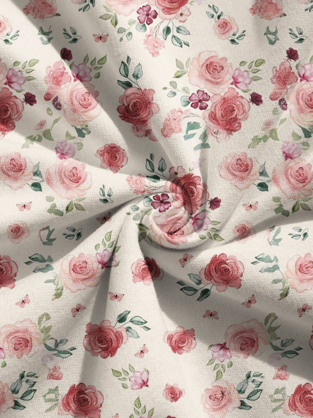 Pink Rose Long Sleeve Long Hooded Loungewear Top