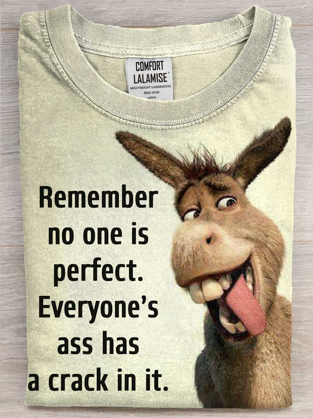 Funny Donkey Letter Print Cotton Casual T-shirt