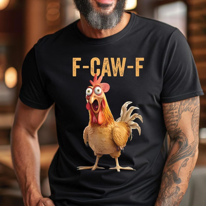 F-Caw-F Chicken Funny Round Neck Men's T-shirt