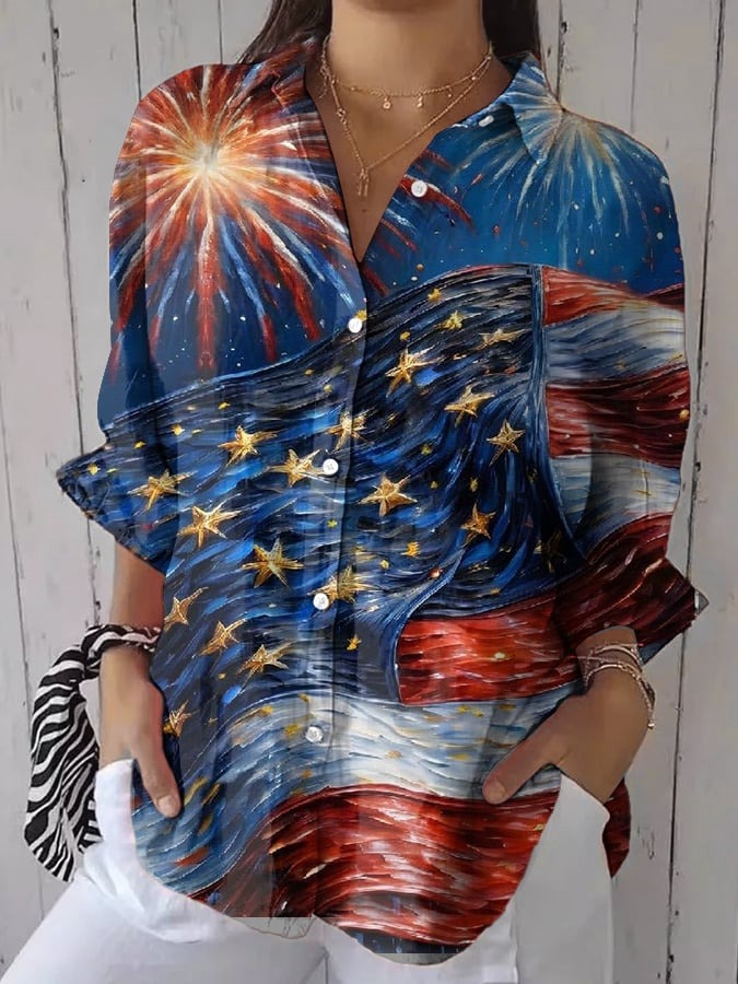 Women's Independence Day Casual Shirt