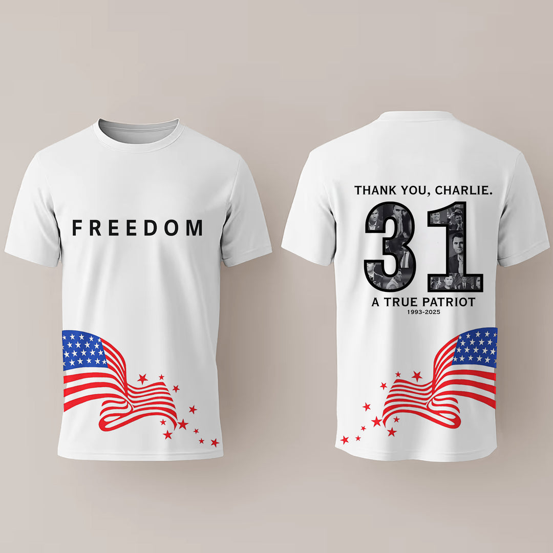 Charlie Kirk Freedom Crew Neck T-shirt