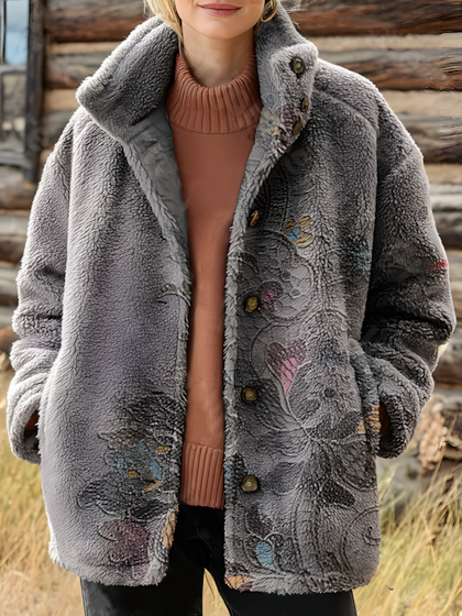 Women's Vintage Floral Printed Casual Cardigan Jacket
