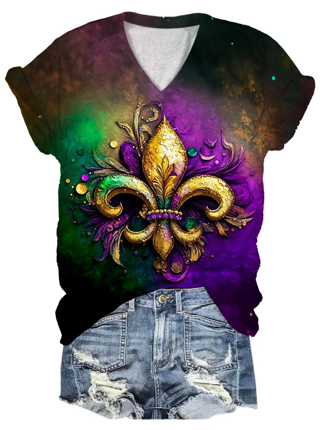 Mardi Gras Sign V-Neck T-Shirt