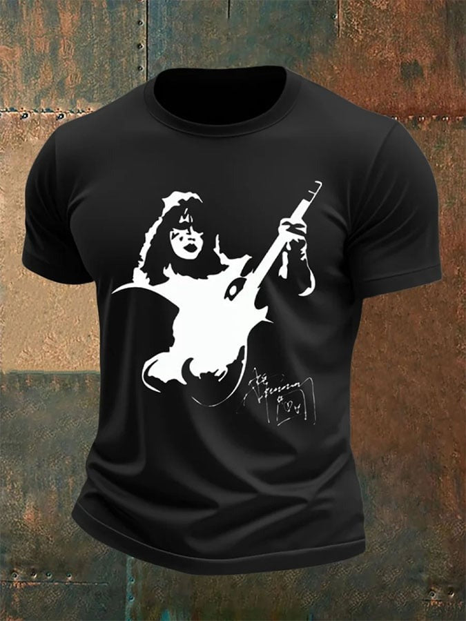 Ace Frehley Rock Legend Memorial Crew Neck Men's T-shirt