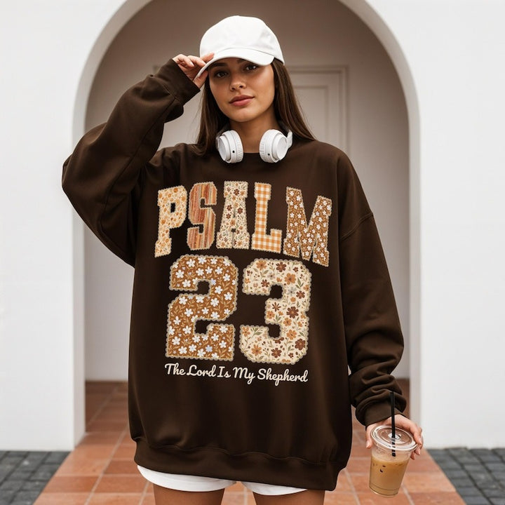 Psalm 23 The Lord Is My Shepherd Printed Long Sleeve Casual Top