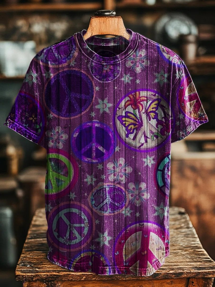 Colorful Hippie Art Print Casual T-shirt