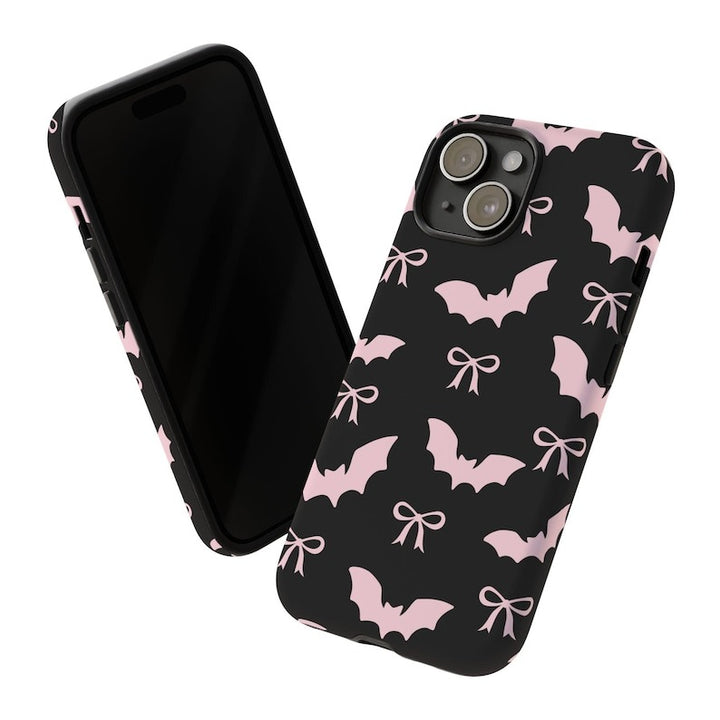 Halloween Cute Pink Bats & Bows Phone Case