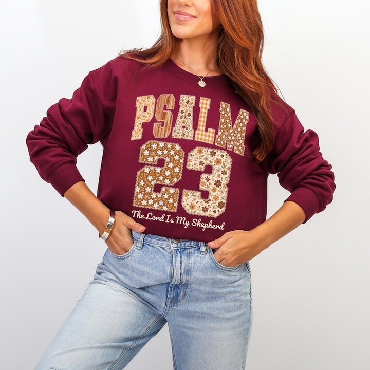 Psalm 23 The Lord Is My Shepherd Printed Long Sleeve Casual Top