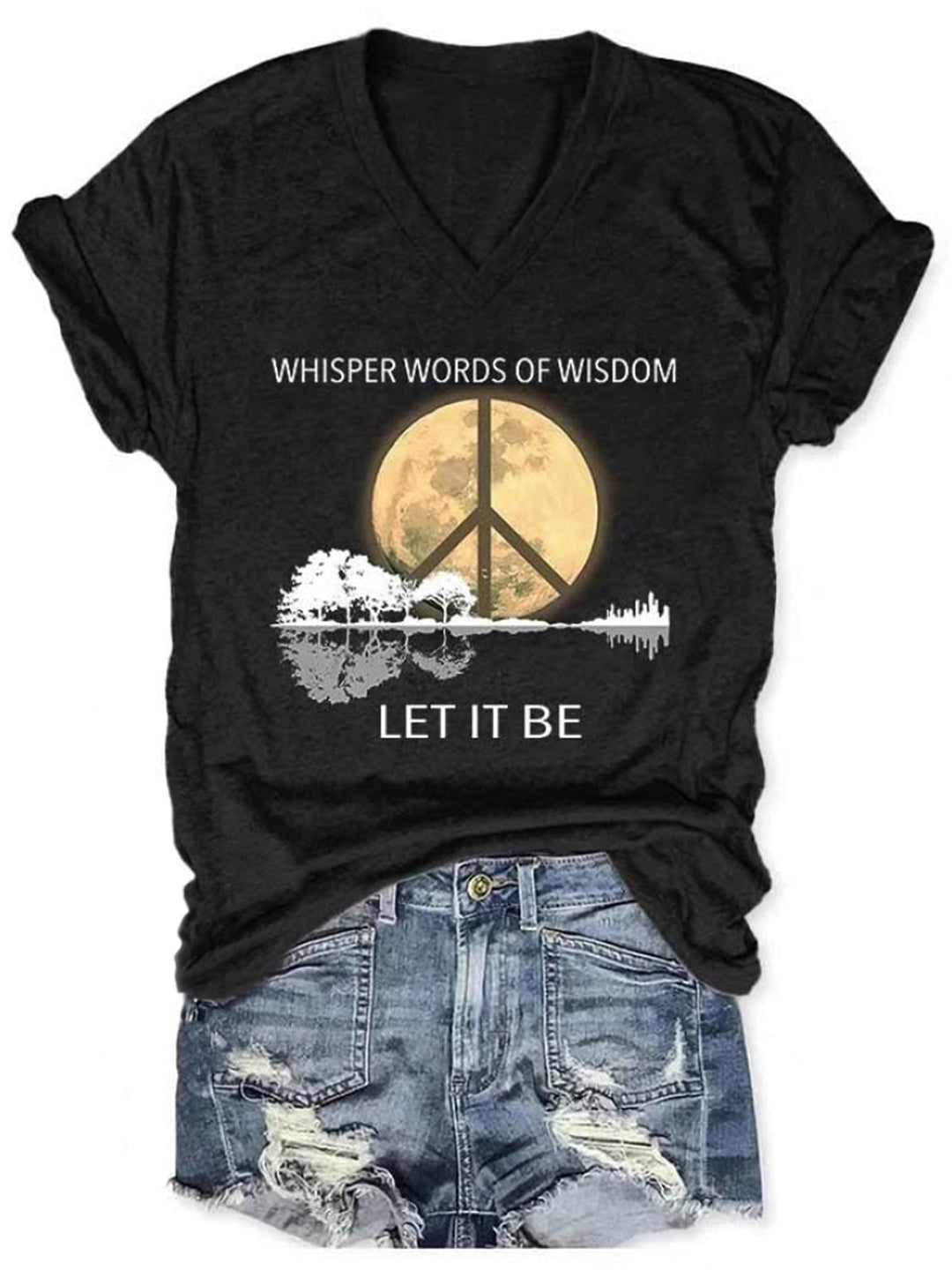 Whisper Words Of Wisdom Let It Be Art Casual T-shirt
