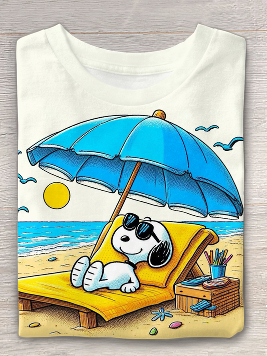 Snoopy Vacation Crew Neck T-shirt