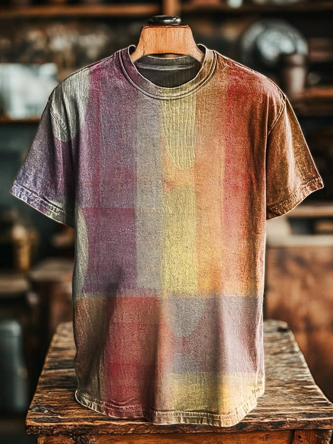 Morandi Color Clash Pattern Art Print T-shirt