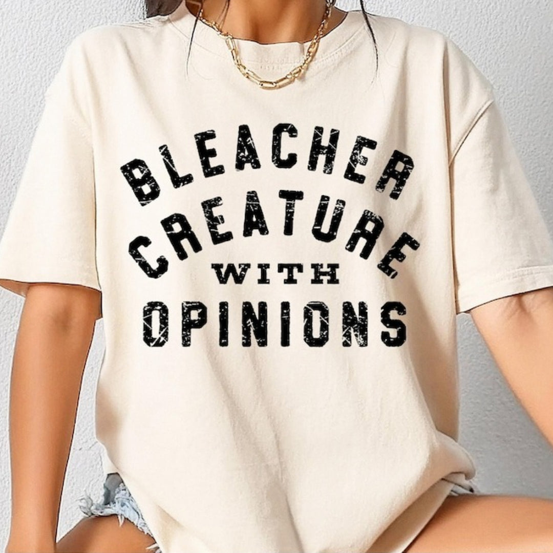 Bleacher Creature With Opinions Print Crew Neck T-shirt