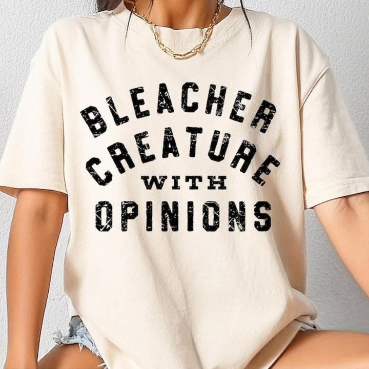 Bleacher Creature With Opinions Print Crew Neck T-shirt