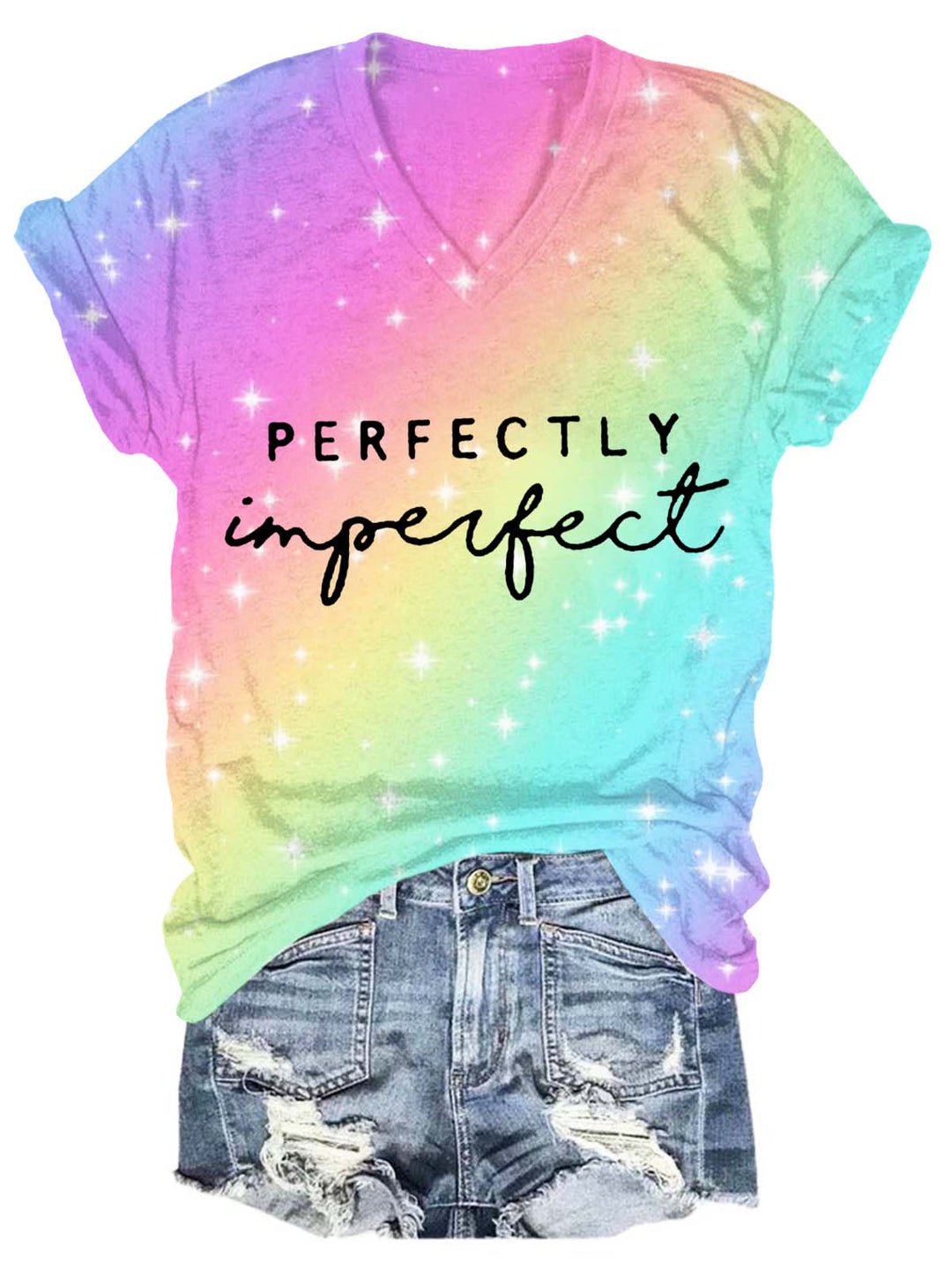 Perfectly Imperfect Tie Dye V-Neck Tee