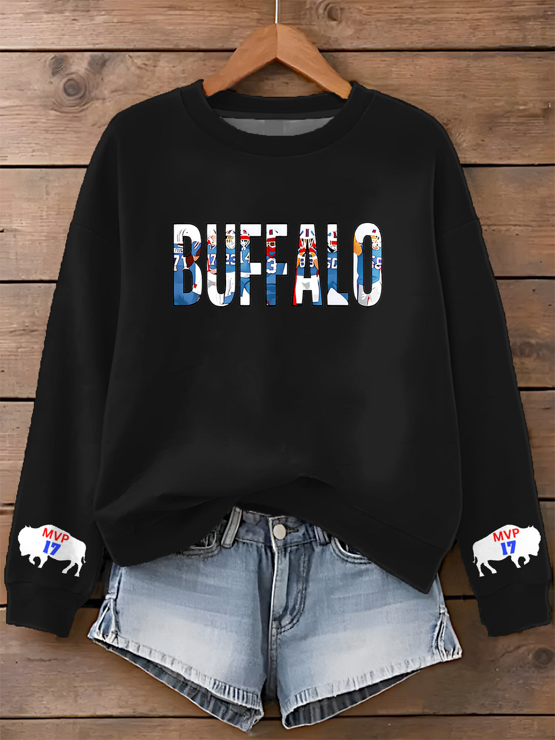Buffalo Bills Printed Long Sleeve Casual Top